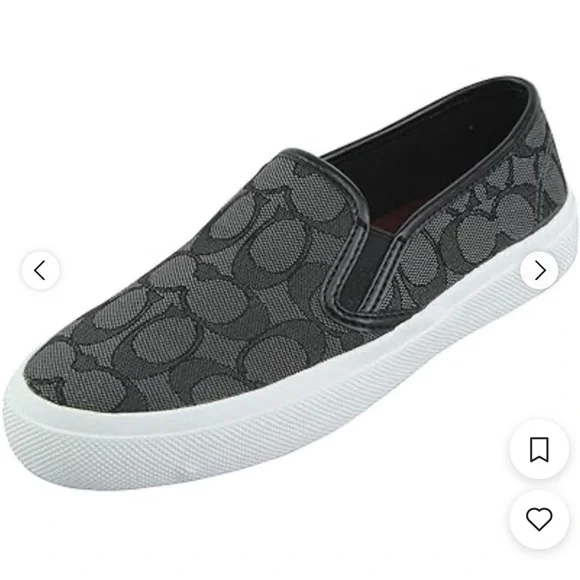 Coach Women’s Black Slip-On Trainers Sneakers GUC size 7.5 - Picture 1 of 14